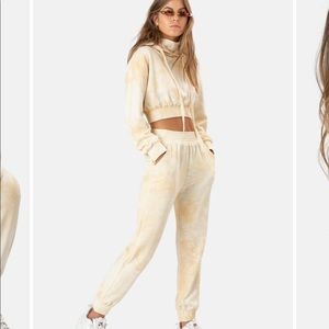 Adika cropped tie die sweat loungewear set